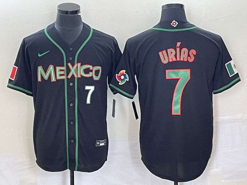 Men 2023 World Cub Mexico #7 Urias Black green Nike MLB Jersey7->more jerseys->MLB Jersey